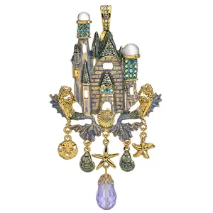 Summer Palace Foldover Pendant (Goldtone)