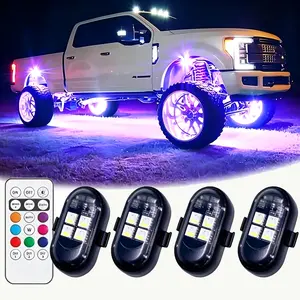 2026 RGB Underglow LED Lights for Cars & Motorcycles, Wireless Remote Strobe Warning Light, Waterproof Multi-Color Ambient Lighting Kit for Truck Jeep ATV Night Riding Mods