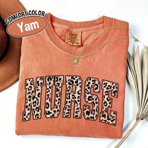Comfort Colors Leopard Print Nurse Shirt, RN Life Tee, Retro Nurse Aesthetic Top, Cheetah Print Nurse Graphic T-Shirt, Nurse Appreciation Gift, Cute Nurse Outfit