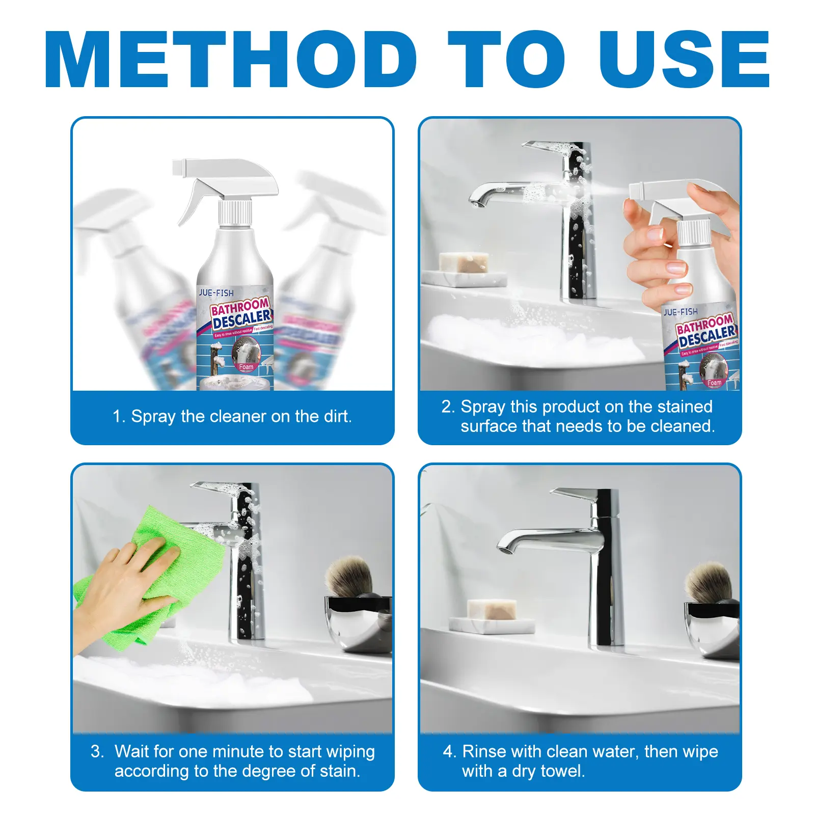 Bathroom Cleaner, Shower Room Bathtub Cleaner, Scale Remover, Washbasin Cleaner, Household Cleaner