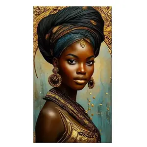 Large Size 5D DIY Diamond Painting Kit, Full Square & Round Mosaic, African American Embroidery, Home Decoration