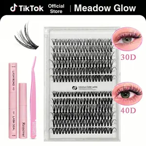 30D 40D Individual Cluster Lashes Mix 9-17mm Length, 240 Pieces,Ultra-Thin Invisible Band Natural Curl Volume DIY Eyelash Extension,Reusable Lash Kit