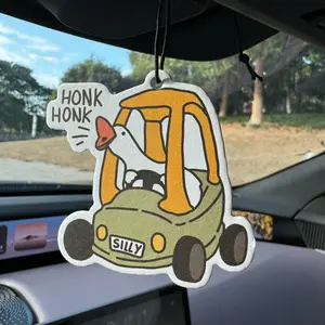 Cartoon Duck Design Car Air Freshener, Car Rear-view Mirror Hanging Aromatherapy Tablet Decoration, Car Interior Decoration Accessories, Car Interior Diffusers