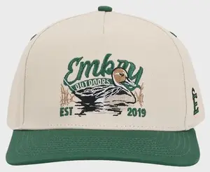 Cream/Green "Sprig" Trucker Hat