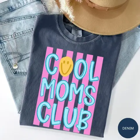 Comfort Colors Cool Moms Club Shirt, Mama Life Tee, Spring Whimsy Shirt, Girly Dainty Stripes Shirt, Love Like Jesus T-shirt Top Womenswear