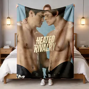 Heated Rivalry Flannel Throw Blanket, Large Size, Soft and Lightweight, Perfect for Bed, Sofa, Office, Camping, Travel, Spring Gift, All Season Blanket, Figure Print Blanket