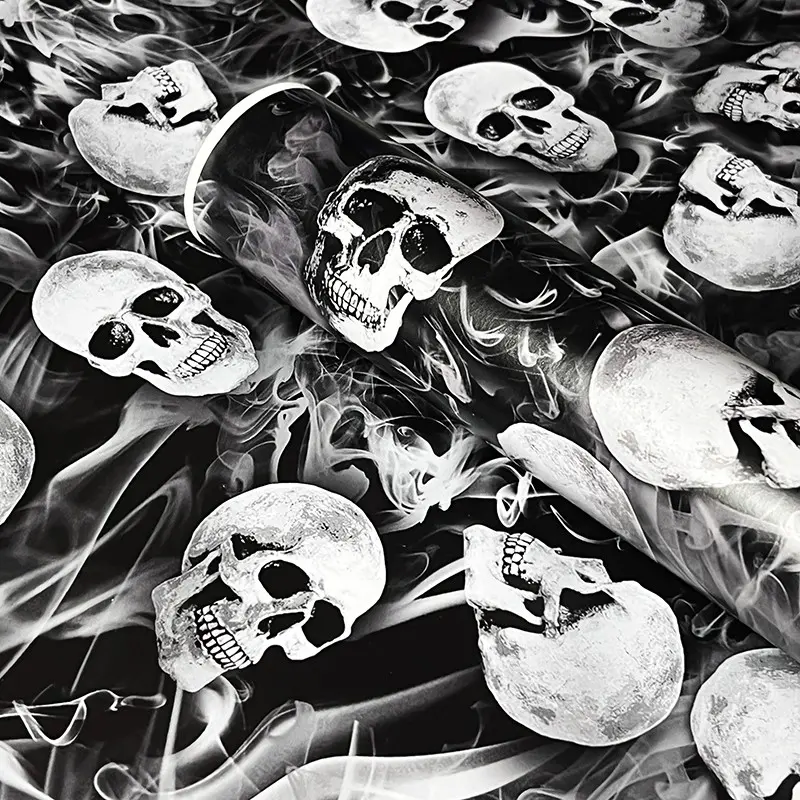 Skull Sticker Bomb Graffiti PVC Vinyl Wrap Film With Air Release Self Adhesive DIY Cool Car Decoration, Car Motorcycle Furniture Decor Sticker Decals