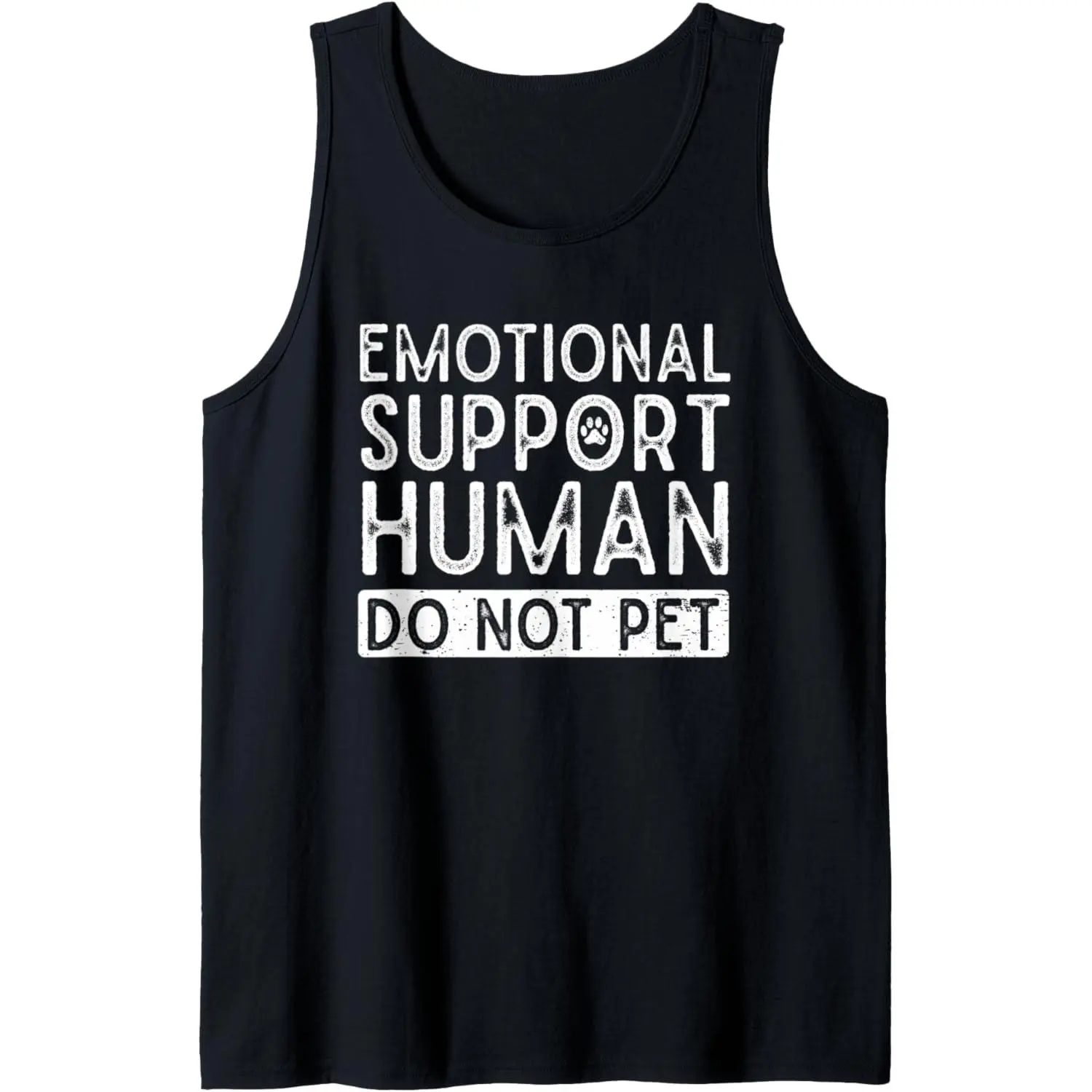 Men's Sleeveless Soft Classic Breathable Sporty Tank Top for Day Sports - Emotional Support Person, Do Not Pet Dog Paw Funny Dog Owner Gift, Sporty Sports Tops