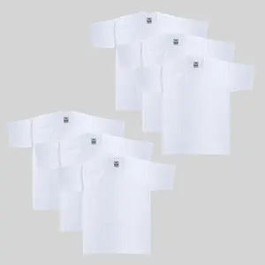 6-Pack Pro Club Men's Heavyweight Cotton Short Sleeve Crew Neck T-Shirt