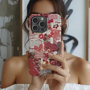 Magsafe Cowgirl Western Preppy Collage Phone Case Cool Red Howdy Aesthetic Top Trendy Phone Cases Phone Cover Hard Case Tough 2-piece Phone Case