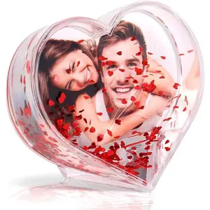 Glitter Picture Frame Liquid    Floating Water Personalized Snow Globe Photo Frame Cute Family Couple Custom Birthday Gifts for Women