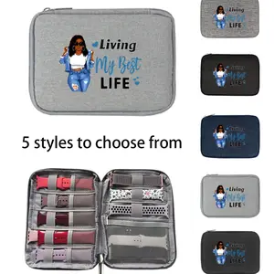 Smartwatch Band Storage Bag, Data Cable Organizer, Lightweight Large Capacity Portable Case for Earphones Jewelry Cosmetics Gifts