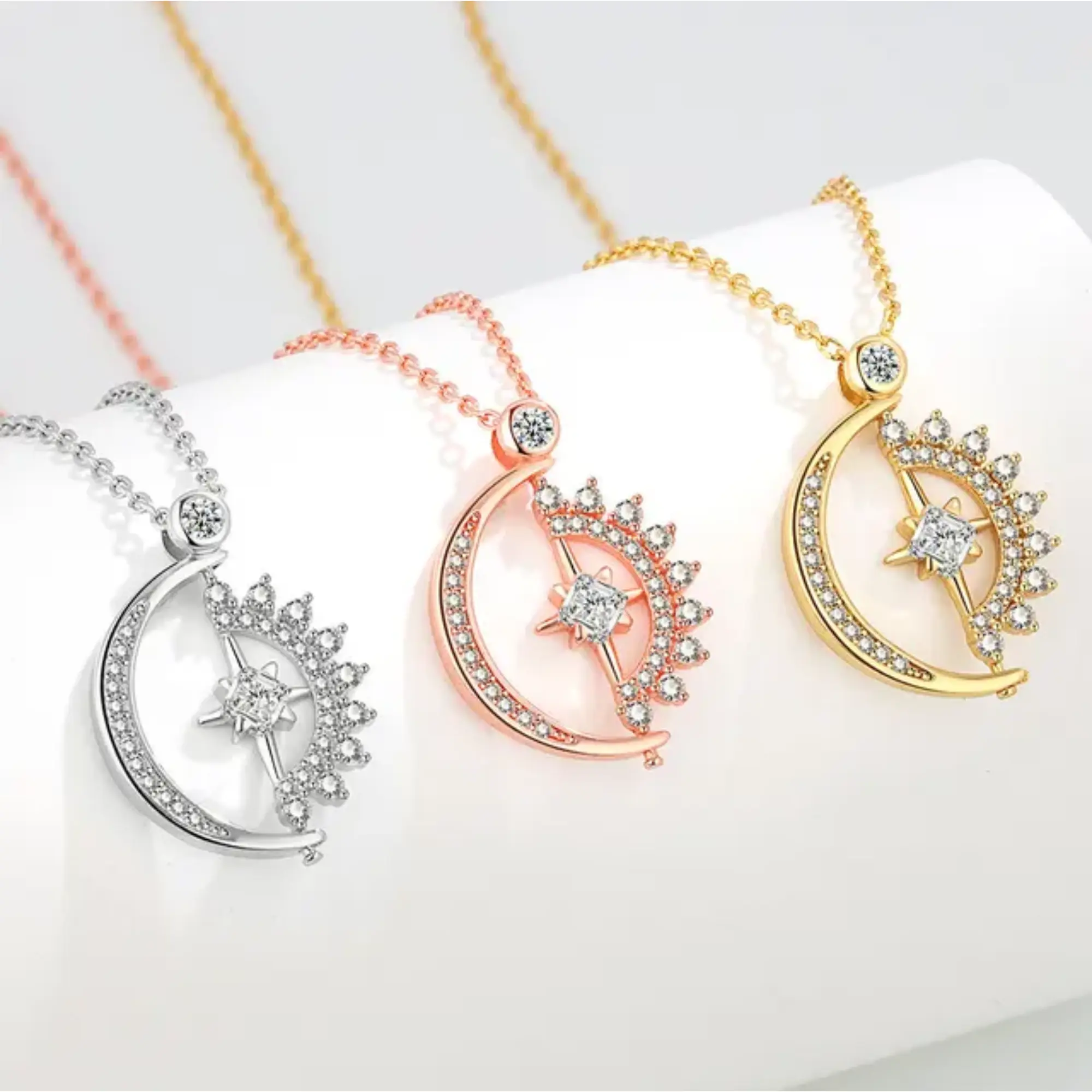 Worry Spinner Necklace, Fidget Necklaces, Moon Star Pendant, Self love Necklace, Soothing Necklace