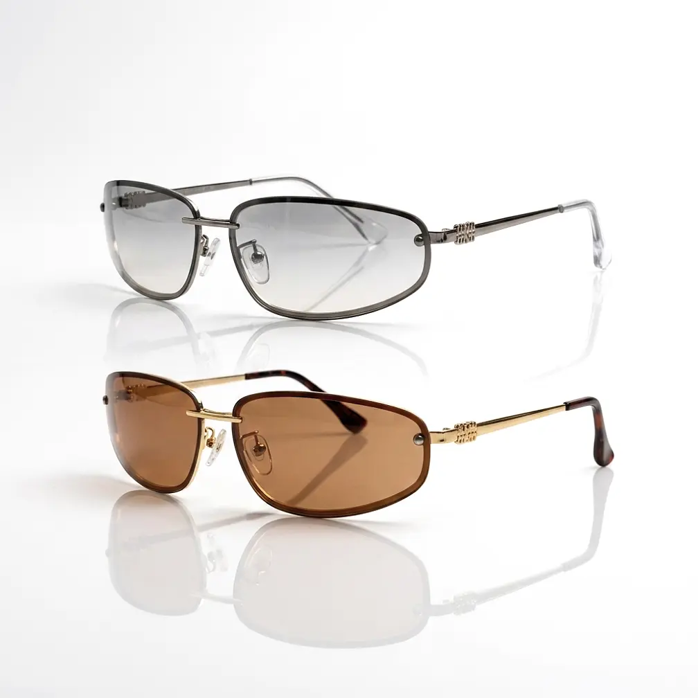 Y2K Retro Vintage Rimless Sunglasses For Man And Woman Cyberpunk Futurist Streetwear UV400 Protection Trendy Aesthetic Party Eyewear