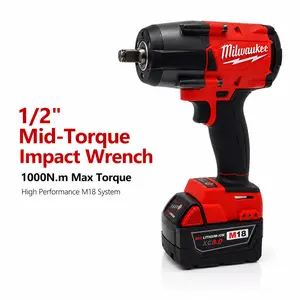 Milwaukee M18 FMTIWF12 18V Cordless High Torque Impact Tool - 1000Nm Max Torque, Portable Hardware for Truck Wheel, Structural Bolt Work Cordless Driver Drill Toolset