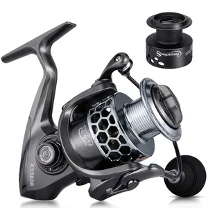 Sougayilang Fishing Reel 13+1BB High Speed Gear Ratio 5.5:1 Light Weight Ultra Smooth Aluminum Spinning Fishing Reel for Saltwater tempest  rod durable metal fishing reel