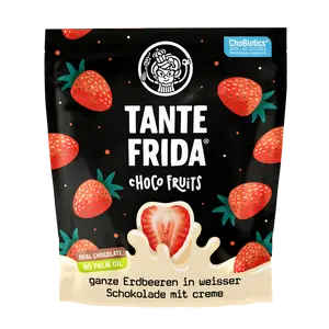 Tante Frida Choco Fruits Whole Strawberries in White Chocolate with Cream Freeze-Dried Gourmet Snack No Palm Oil
