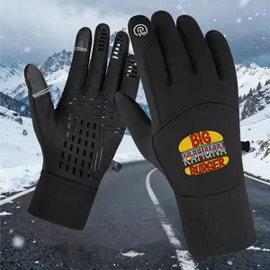 Big Kahuna Burger Logo Print Unisex Gloves - Stylish Design, Winter Warmth, Breathable Comfort, Trendy Couple's Choice