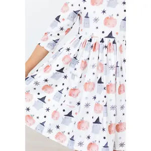Peek-a-Boo 3/4 Sleeve Pocket Twirl Dress