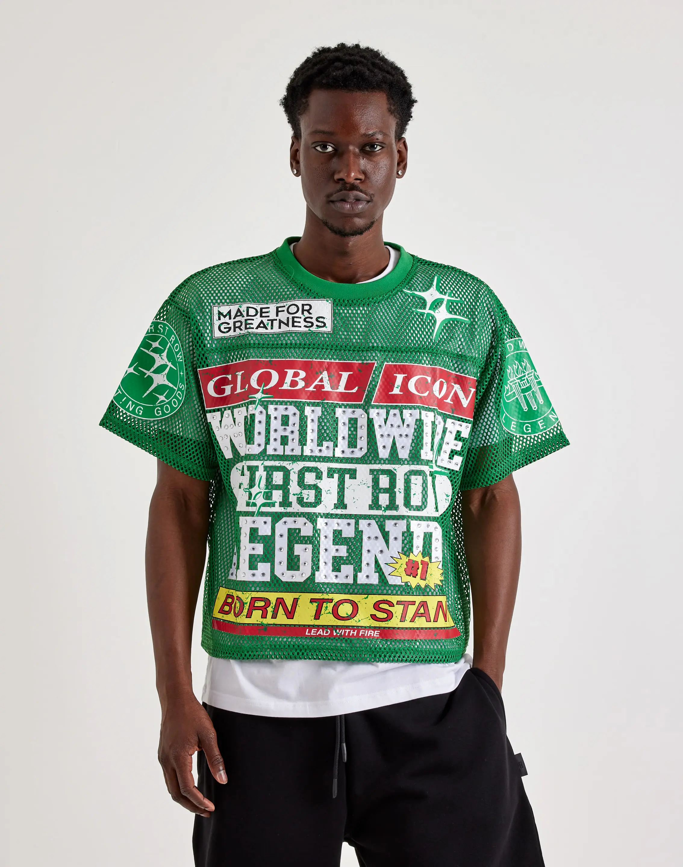 Mens First Row Mesh Football Jersey