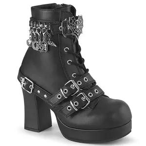 Demonia Gothika-66 Black Vegan Leather Knee-high Boots