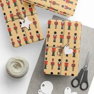 Festive Wrapping Paper Roll, Holidays, Unique Christmas Gift Wrap, All Occasions, Nutcracker GLOSSY