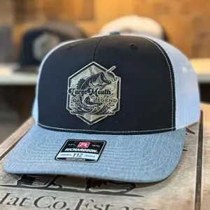 Bass Large Mouth Fish leatherette patch Richardson hat