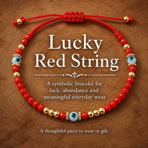 YLNWH Boho Red Crystal Beaded Bracelet With Gold Accents And Blue Evil Eye - Attracts Wealth, Money Attraction, Lucky Bracelet, Ideal Gift For Friends And Family, Elegant Vintage Style, All Season Charm, Jewelry Bracelet Design, Charm Bracelets