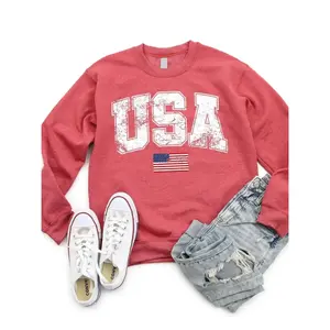 Retro American sweatshirt, women’s American crewneck sweatshirt, American T-shirt, July 4th sweatshirt, patriotic sweatshirt GARMENTARY