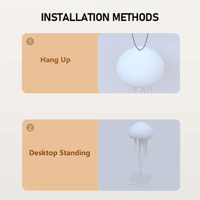 Jellyfish Design LED Lights for Bedroom, Voice-controlled Novelty Desk LED Light, USB Rechargeable RGB Color Changing Desktop Lamp, Cozy Lighting for Home Bedroom Living Room Decor, LED Lights, Modern Nighstand Lamps