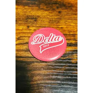Delta Sigma Theta Button - Delta Swoosh - 2.25"