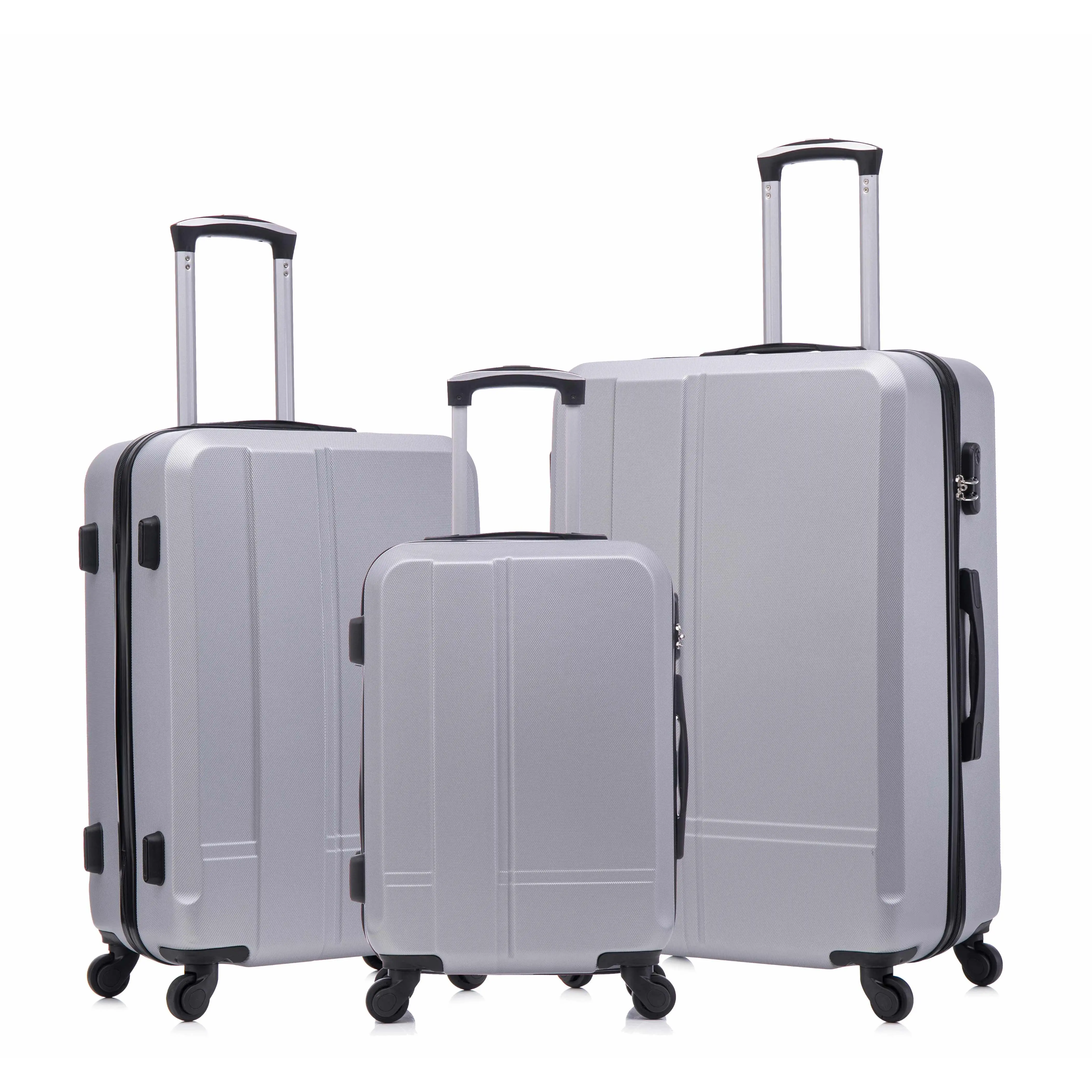 Luggage set of 3 pieces (20/24/28) - Luggage set - Wheel luggage - ABS durable and lightweight rotating hard shell luggage (black)
