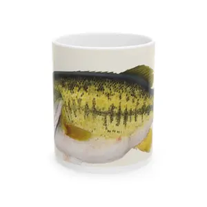 Fishing Lover's Ceramic Mug, Funny Bass Gifts, Eco-Friendly Coffee Cup, Fishing Decor, Personalized Fishing Mug