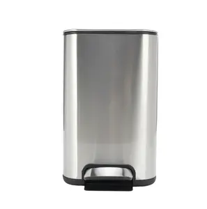 Eco Tech 3.4-gal Stainless Steel Foot Pedal Kitchen Trash Waste Can, Silver