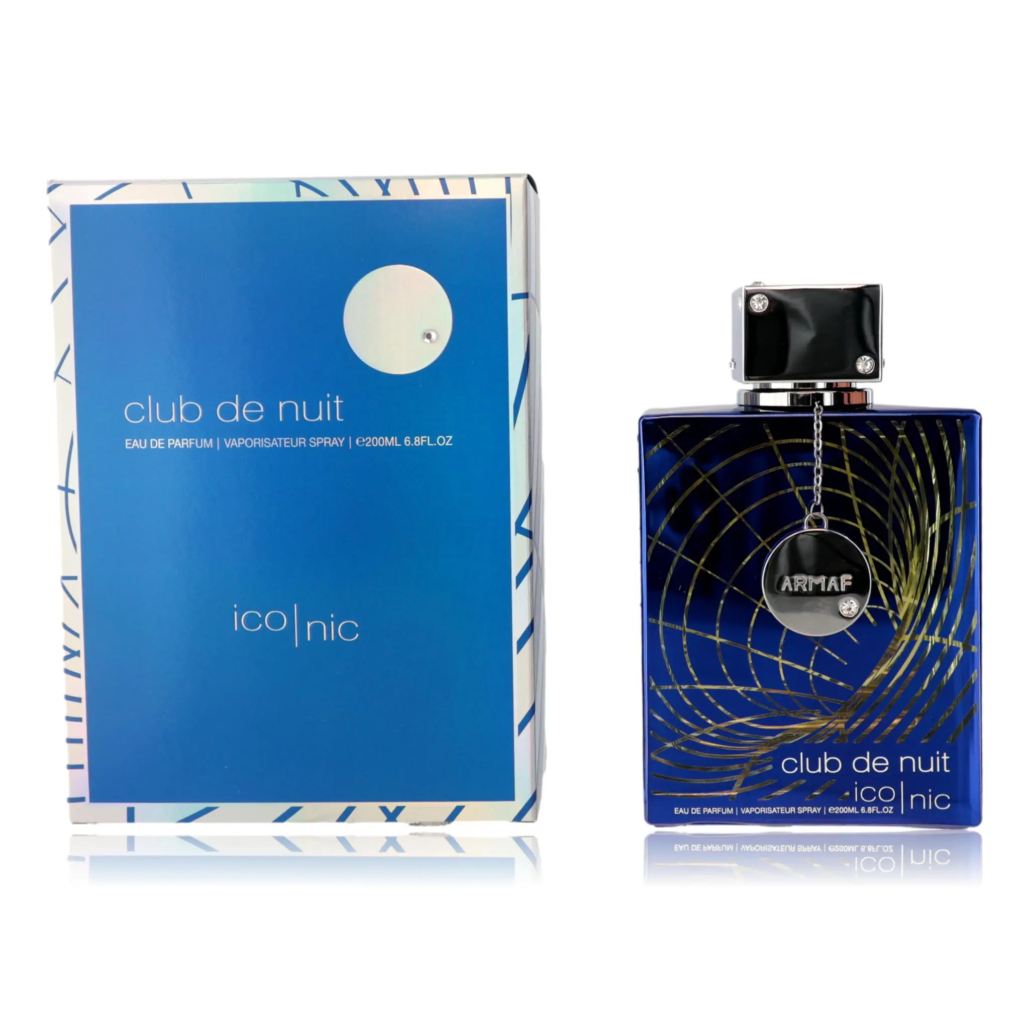 Club De Nuit Iconic Blue by Armaf, Authentic Floral Musky Long-Lasting Men's Daily Wear Fragrance - 6.8 oz EDP Spray