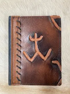 3" x 5" Brand Embossed Leather Notebook