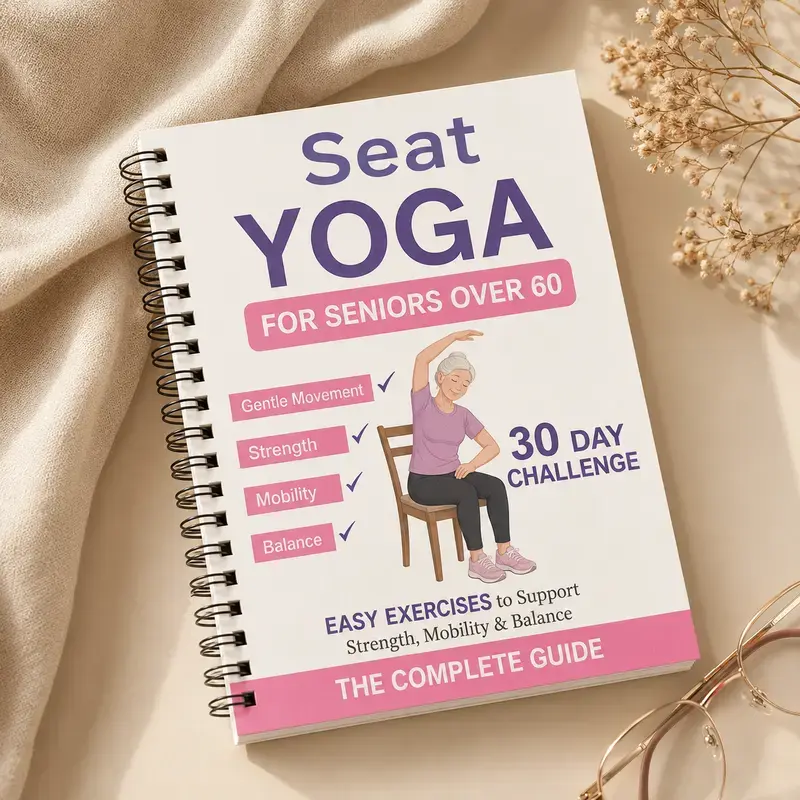 Chair Yoga for Seniors Over 60, 30-Day Gentle Exercise Book with Easy-to-Read Text and Step-by-Step Illustrated Routines, Mother’s Day Gift for Mom
