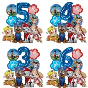 9pcs Cartoon Paw Patrol Dog Chase Balloon Birthday Decoration Number Aluminum Balloons Set Kids Party Supplies Gift Favor Decor