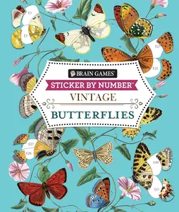 Brain Games - Sticker by Number - Vintage: Butterflies (28 Images to Sticker)