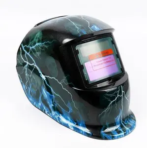 Auto-Darkening Welding Helmet Lightning Skull Design Solar Powered Lightweight High Sensitivity for MIG TIG Stick Welding with Auto-Darkening Filter & Durable Construction