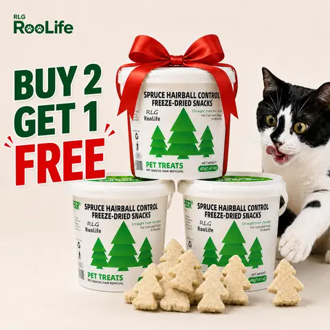 Freeze-Dried Cat Treats-Spruce Fiber Helps Keep Hairballs in Check, Protein-Rich Chicken, Omega-3 & Vitaminsfor Shiny Fur-Individually Wrapped, Easy to Serve