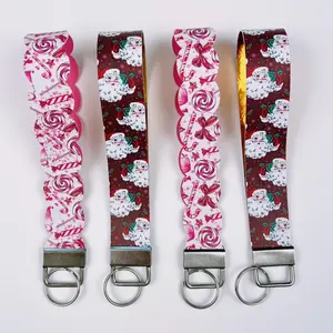 Handmade Christmas faux leather wristlet