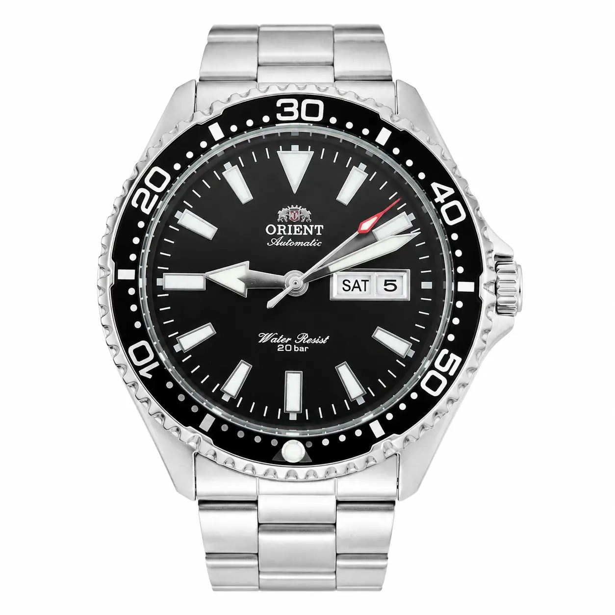 Men Automatic Mechanical Diving Wrist Watch, 20ATM Waterproof Diver Watch, Stainless Steel Bracelet, Day Date Display, Luminous Dial, Casual Business Sport Wristwatch for Male Daily Wear Gift