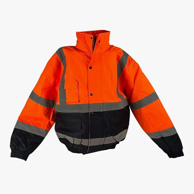 Sizes RUNS SMALL Select One Size Up Example: if you are an XL Select XXL  High Visibility Reflective Winter Safety Jacket, Black Bottom, Bomber Jacket ANSI Compliant, Safety Jacket W/Hood Water Resistant Orange XX-Large (XLarge in USA Size)