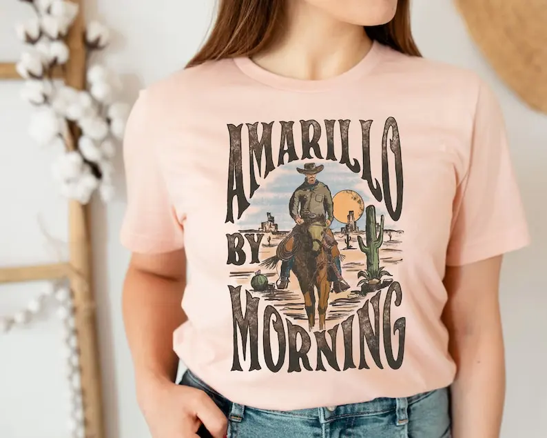 Amarillo By Morning T-Shirt, Amarillo T-Shirt, Country T-Shirt, Texas T-Shirt, Country Music T-Shirt, Western T-Shirt, Country Music T shirt, Cowboy Tee