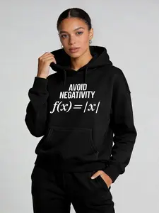 Geeksoutfit Unisex Geek Hoodie Avoid Negativity’ Math Nerd Graphic Pullover for Geek Gift Garment Streetwear Sweatshirts