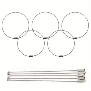 Stainless Steel Interlocking Rings, Wire Rope Keychain, Set of 1/5/10 Pieces, Durable and Versatile Accessory for Outdoor Activities