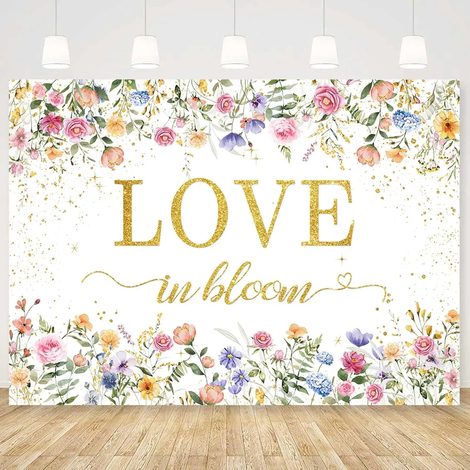 Love in Bloom Bridal Shower Backdrop Banner Wildflower Bridal Shower Decorations Wedding Shower Photography Background Floral Engagement Bachelorette Party Supplies Photo Booth Props 6x4ft