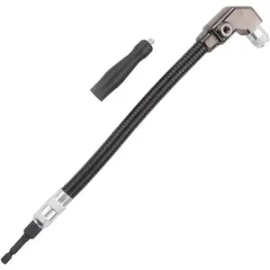 Degree Right Angle Drill Adapter, Electric Drill Extension Chuck, Flexible Shaft Drill Bit Attachment for Tight Spaces, Woodworking, Cabinet Installation & Home Repair