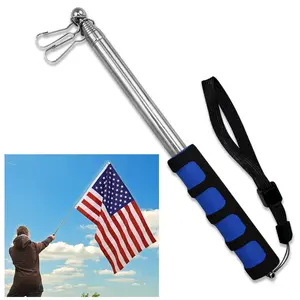 5ft Hand-Held Collapsible Flag Pole (Blue)